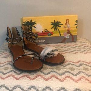 Black strap sandals
